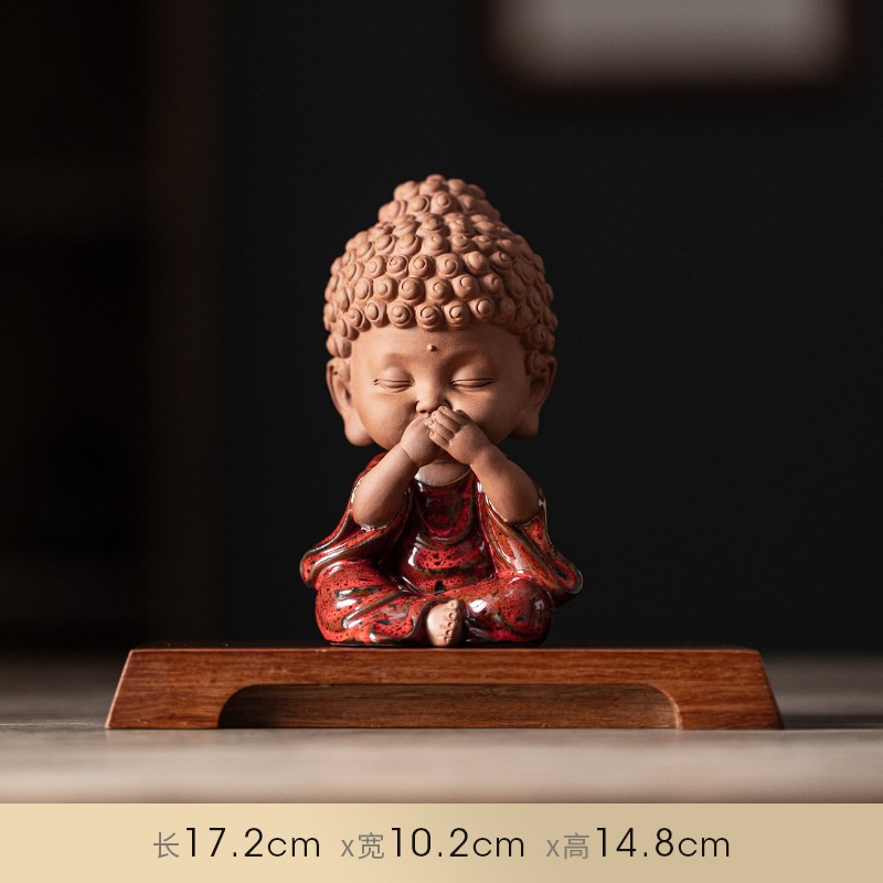 三不宝宝佛（红色 不说）+18cm重竹底座