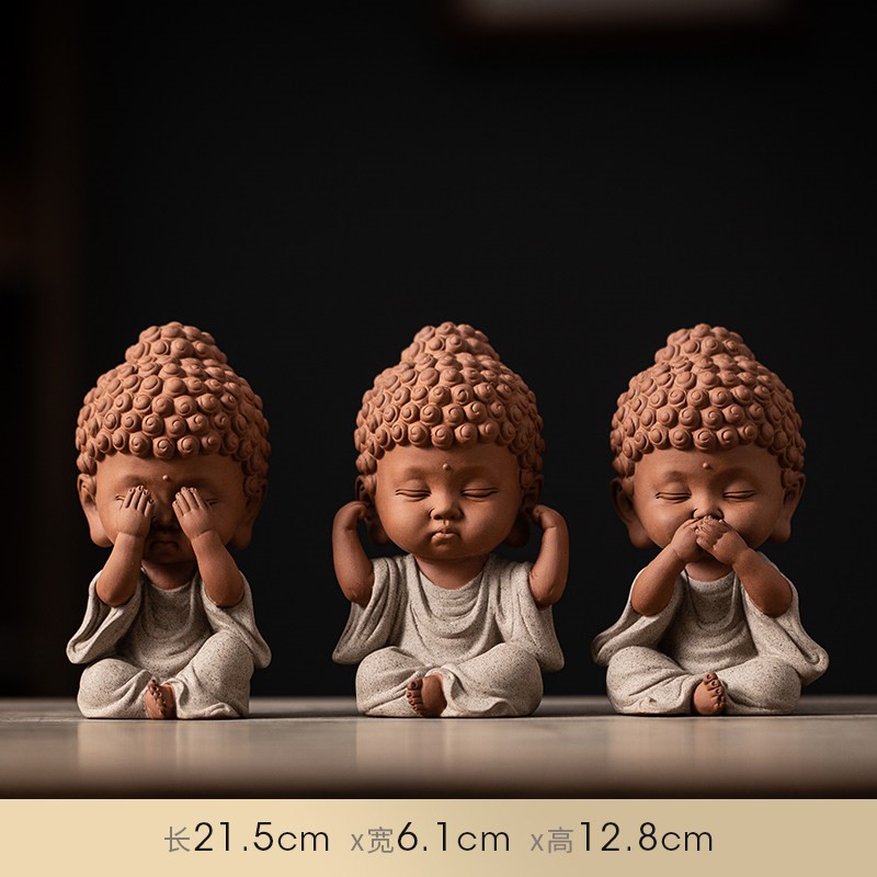 三不宝宝佛（灰白色 3个一套）