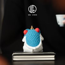 陶瓷招财猫家居小摆件办公室客厅桌面国潮醒狮舞狮