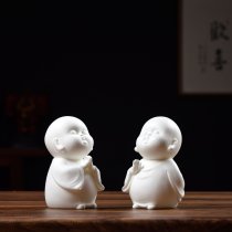 陶瓷可爱和尚家居玄关客厅摆件禅意沙弥小僧