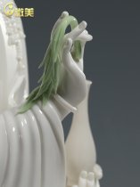 白瓷古莲观音12至19寸佛像家用供奉摆件南海观世音菩萨像