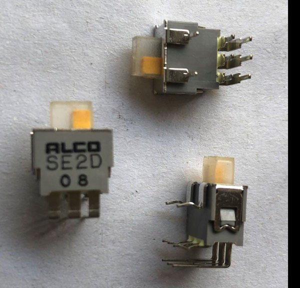 ALCO SE2D Slide Switch Japan Waterproof Dustproof 6-Pin Angled 2-Position Brand New