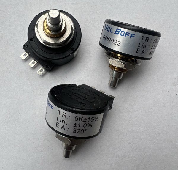 VOLBOFF RPS022 3-Pin 360° Infinite Rotation Potentiometer 5K Ohm 15mm Shaft Single Gang Brand New