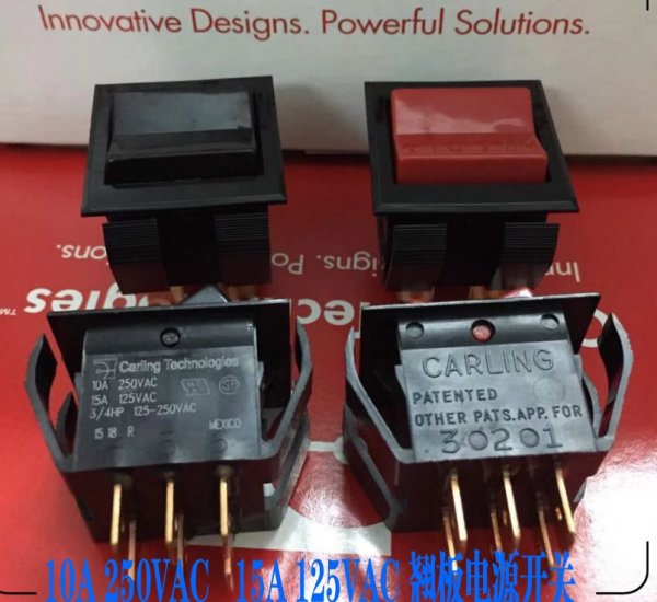 American Carling Technologies Rocker Arm Boat Switch 10A250V Power Supply 6-pin 3-speed