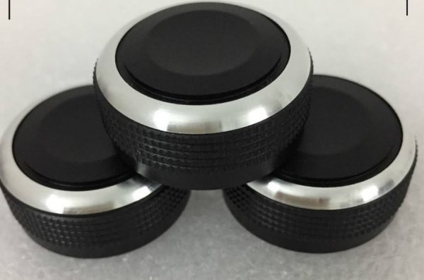 30MM modified circular car navigation center console audio volume switch black knob aluminum alloy cover D-hole