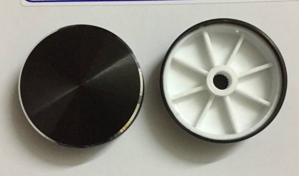 40MMX10MM black silver aluminum alloy knob encoder band switch potentiometer cap half shaft spline