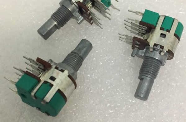 Long legged RK12 dual switch rotary potentiometer B50K computer audio volume DVD innovative machine power supply