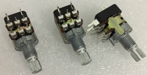 Taiwan made RK12 dual potentiometer with rotary switch computer speaker volume adjustment B10K audio amplifier