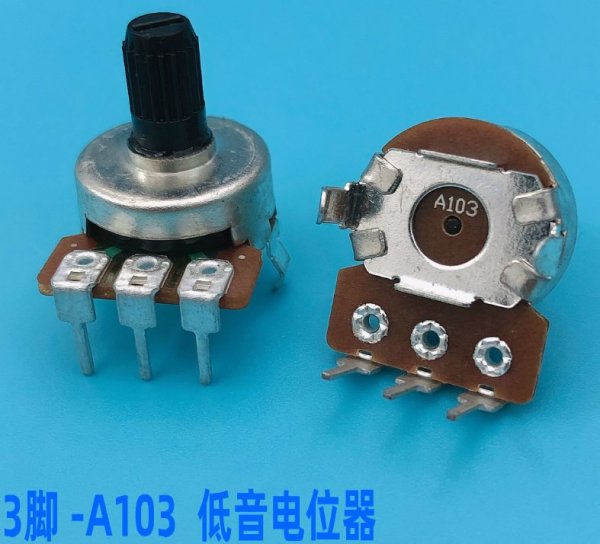 Amber E2200 computer speaker volume potentiometer A103 single row 6-pin A10K bass 3-pin adjustment knob