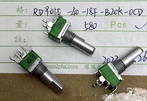Taiwan ALPHA Pioneer DDJ-FLX6 Volume Adjustment Knob DJ Controller B20K Rotary Potentiometer 3 Pins