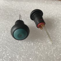 PAL6 Taiwan Dailywell Circular Push Button Switch with Green Light, Latching, 4-Pin, 2A 125V Power Switch