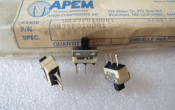 French APEM GH39 toggle switch directly inserted with pointed pin 3/three pin 3/three speed sliding power switch