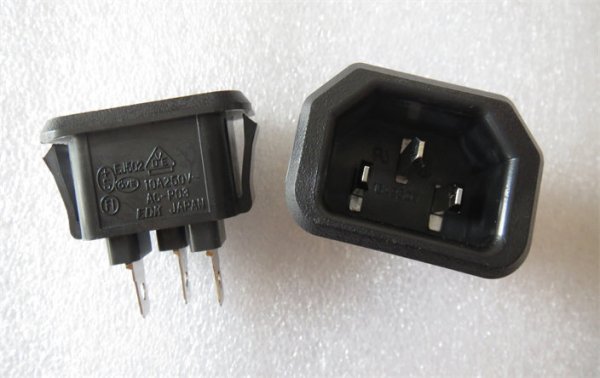 EDK AC-P03 Rhodium Plated Pure Copper Nickel Plated Electric Wood AC Power Socket 15A250V Pinzi