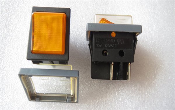 DRH-2415-3 waterproof  vacuum cleaner with light button switch 4-pin 2 position rocker switch 16A250