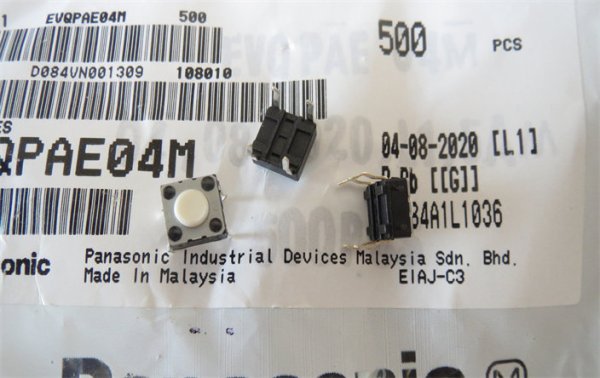 EVQPAE04M Panasonic Japan High Temperature Resistant 4-Pin Through Hole 6*6*4.3mm Tact Switch