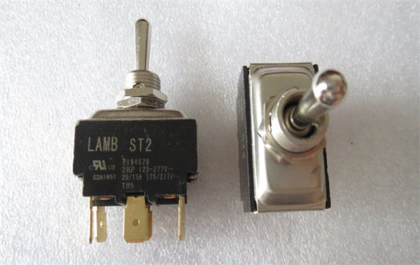 E194579 LAMB ST2 Toggle Switch, 6-Pin 3-Position Latching Rocker Power Switch 15A