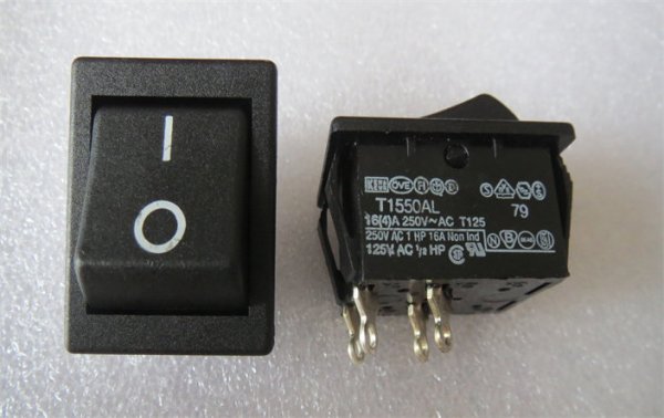 T1550  ARCOLECTRIC   Rocker Switch, 4-Pin 2-Position 16A 250V