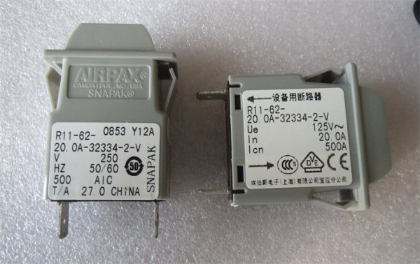 CR11-62-20.0A American AIRPAX Ebbers rocker switch 20A1P equipment circuit breaker