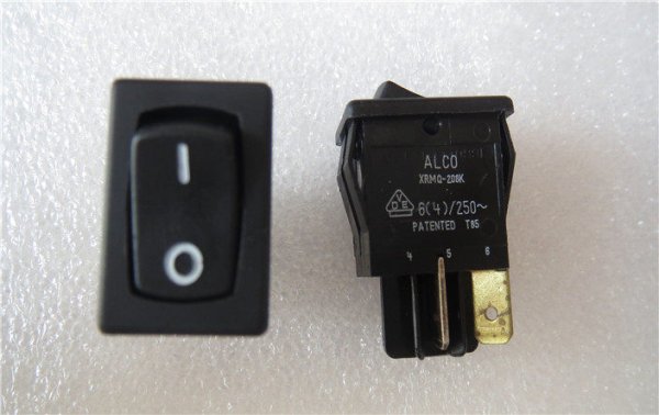 XRMQ-208K  rocker power switch ALCO 4-pin 2position 6A250V