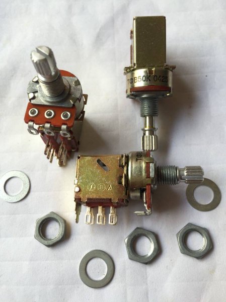 Japan NOBLE B50K Guitar Push‑Pull Coil‑Splitting Potentiometer 15mm Shaft, with Nut & Washer  New