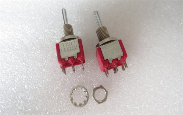 7207  C&K Power Toggle Switch 6-Pin 3-Position 1 Position with Momentary Reset 2A 250V