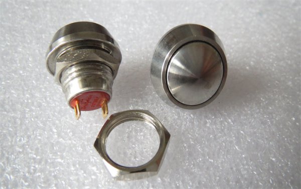 Honyone PBM12 12mm Round Push Button Switch Waterproof Stainless Steel Metal Switch 2A