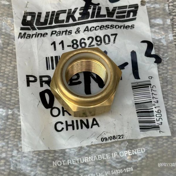 11-862907 PROP NUT Mercury-Mercruiser ZEUS3000 Origin