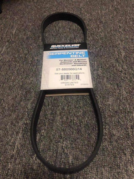 57-880566Q14 serpentine belt quicksilver for outboards and mercruiser origin