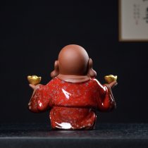 陶瓷招财欢喜弥勒笑佛小家居玄关摆件办公室桌面茶室店铺装饰摆设