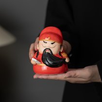 陶瓷关公二爷家居玄关摆件Q版武财神办公室店铺装茶桌饰礼品