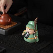 陶瓷关公二爷家居玄关摆件Q版武财神办公室店铺装茶桌饰礼品