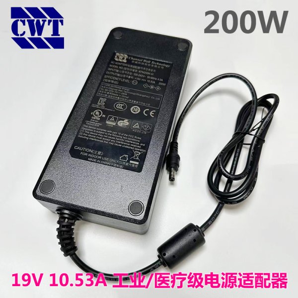 CWT 19V 10.53A 200W Industrial Medical Grade Power Adapter KPM200K-VI