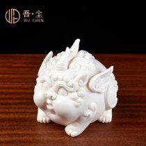 陶瓷招财貔貅客厅玄关家居中式摆件办公书房乔迁开业工艺装饰礼品