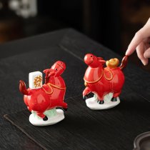陶瓷马上发财吉祥物摆件