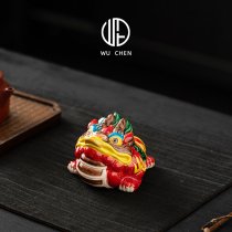 陶瓷国潮三足金蟾家居客厅摆件招财蟾蜍茶桌办公店铺室内装饰礼品