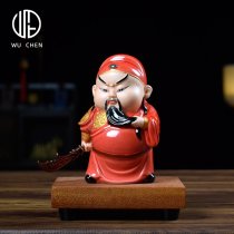 陶瓷关二爷客厅玄关家居桌面摆件招财关公武财神办公店铺开业礼品