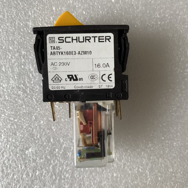 Schurter TA45-ABTYK160E3-AZM10 5-pin 2-position switch 16A circuit breaker Used